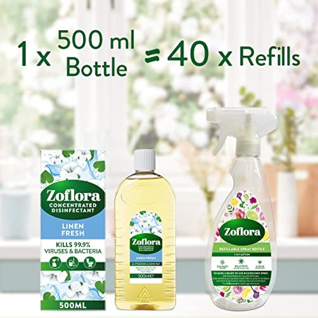 Zoflora Concentrated Disinfectant - Linen Fresh - 6 x 500ml Bulk Pack