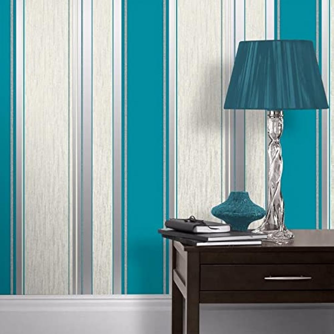 Synergy Stripe Grey Modern Wallpaper Wall Covering M0853