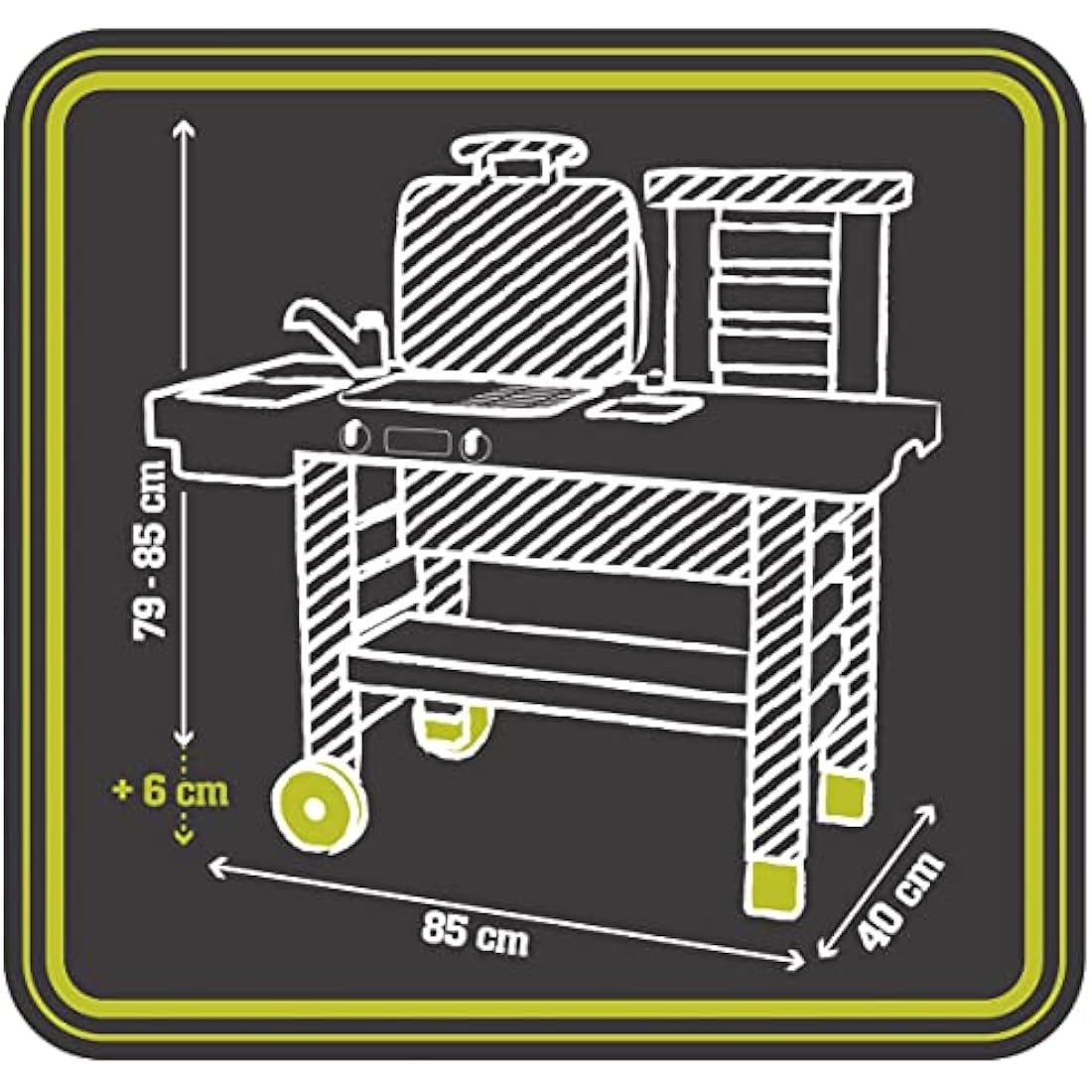 Smoby Garden Kitchen Outdoor Playset with Toy Grill and 43 Accessories