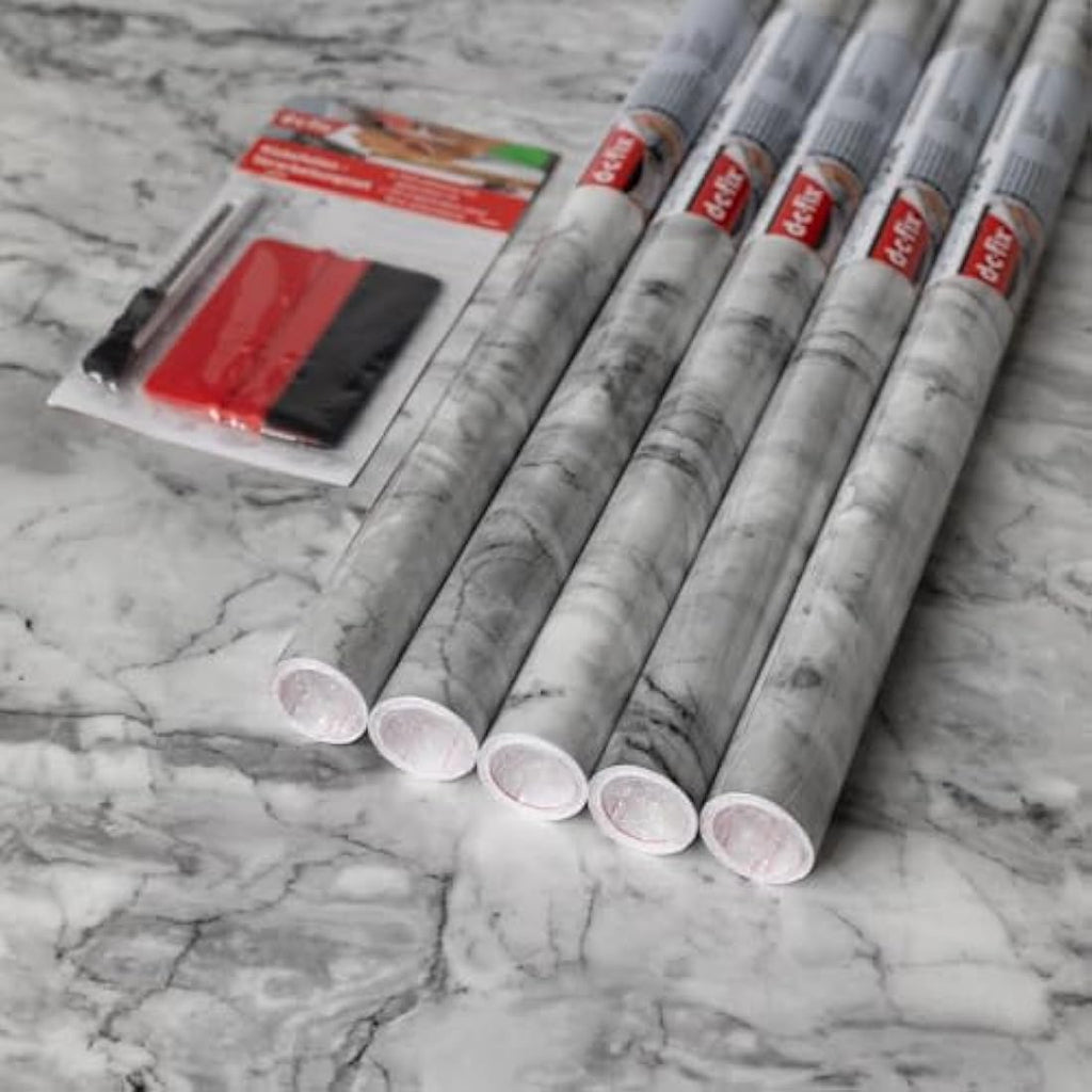 d-c-fix Marble Romeo Grey Vinyl Wrap - 5 Pack with Application Kit