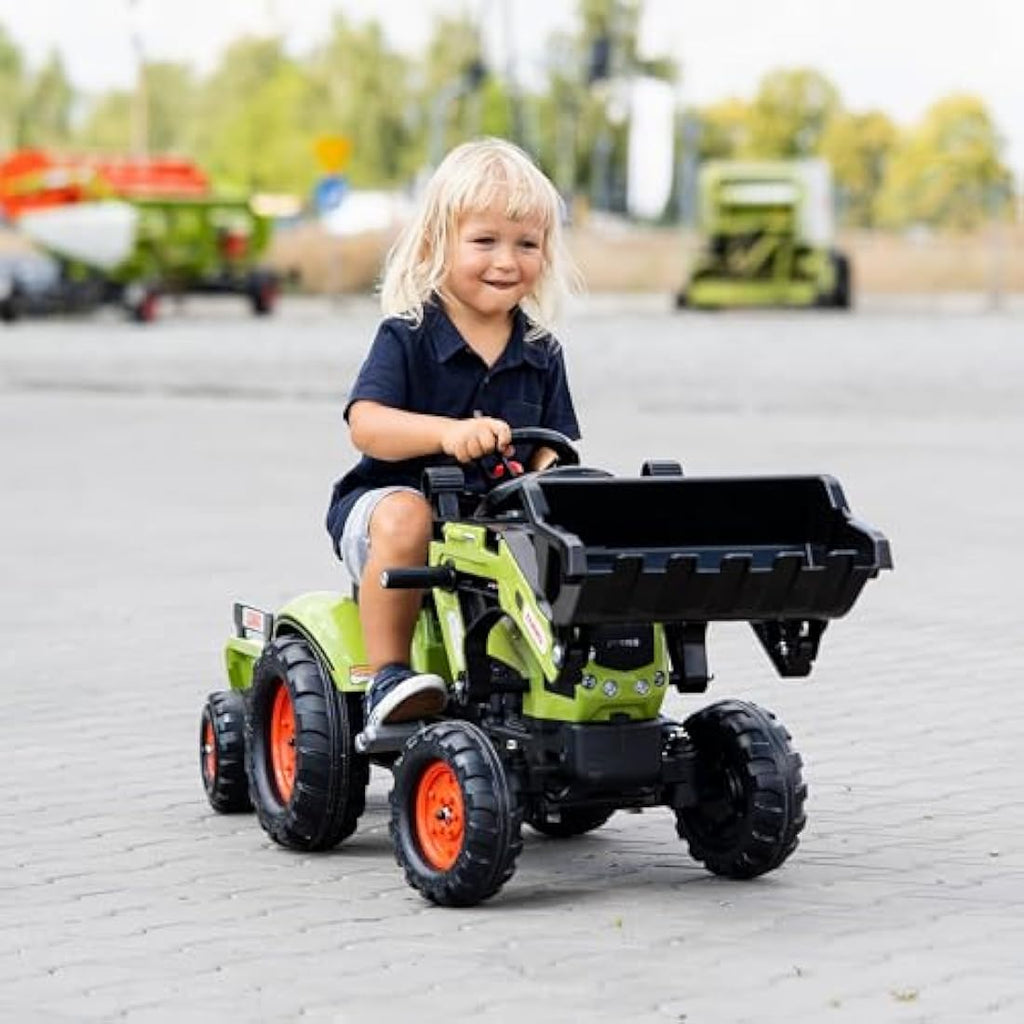 Falk Claas Pedal Ride-On Tractor with Backhoe and Trailer for Ages 2-5