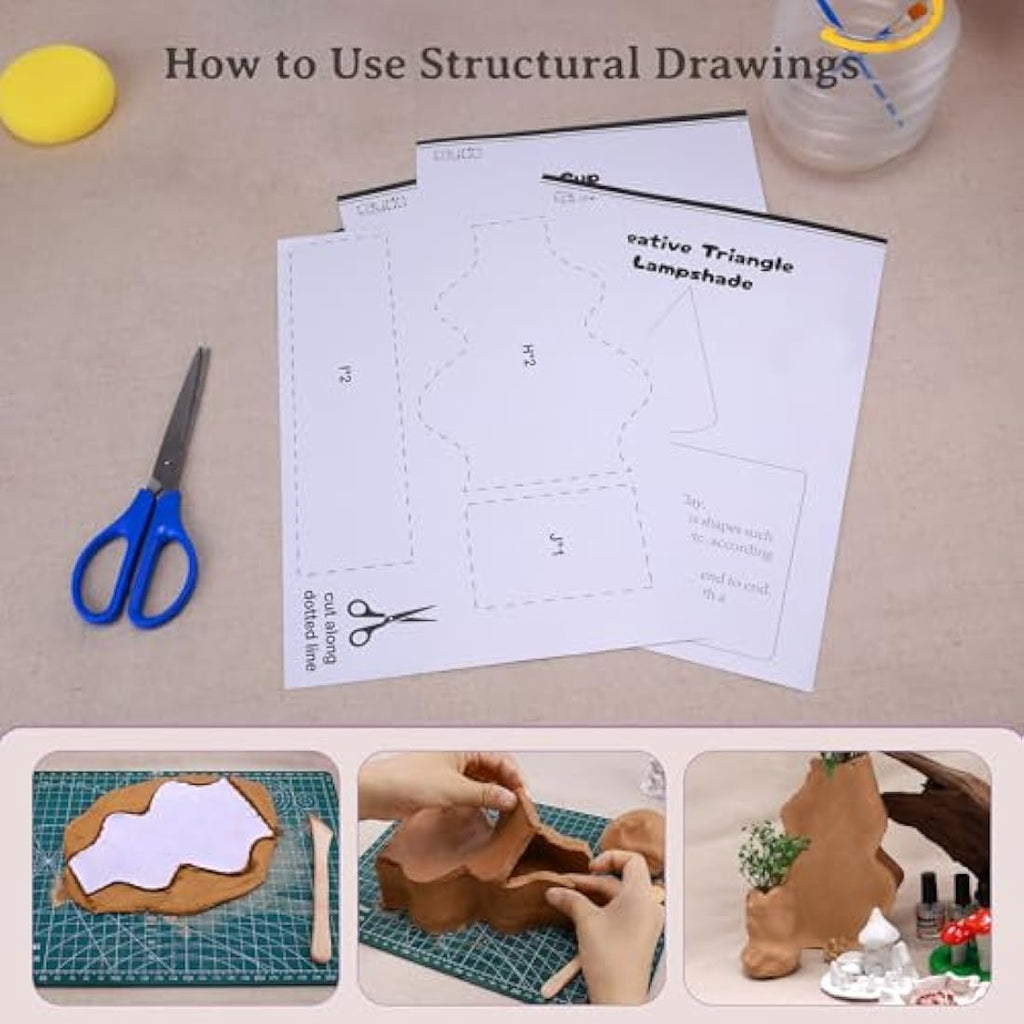 Caydo 2KG Air Dry Clay Pottery Kit for Beginners - DIY Ceramic Set