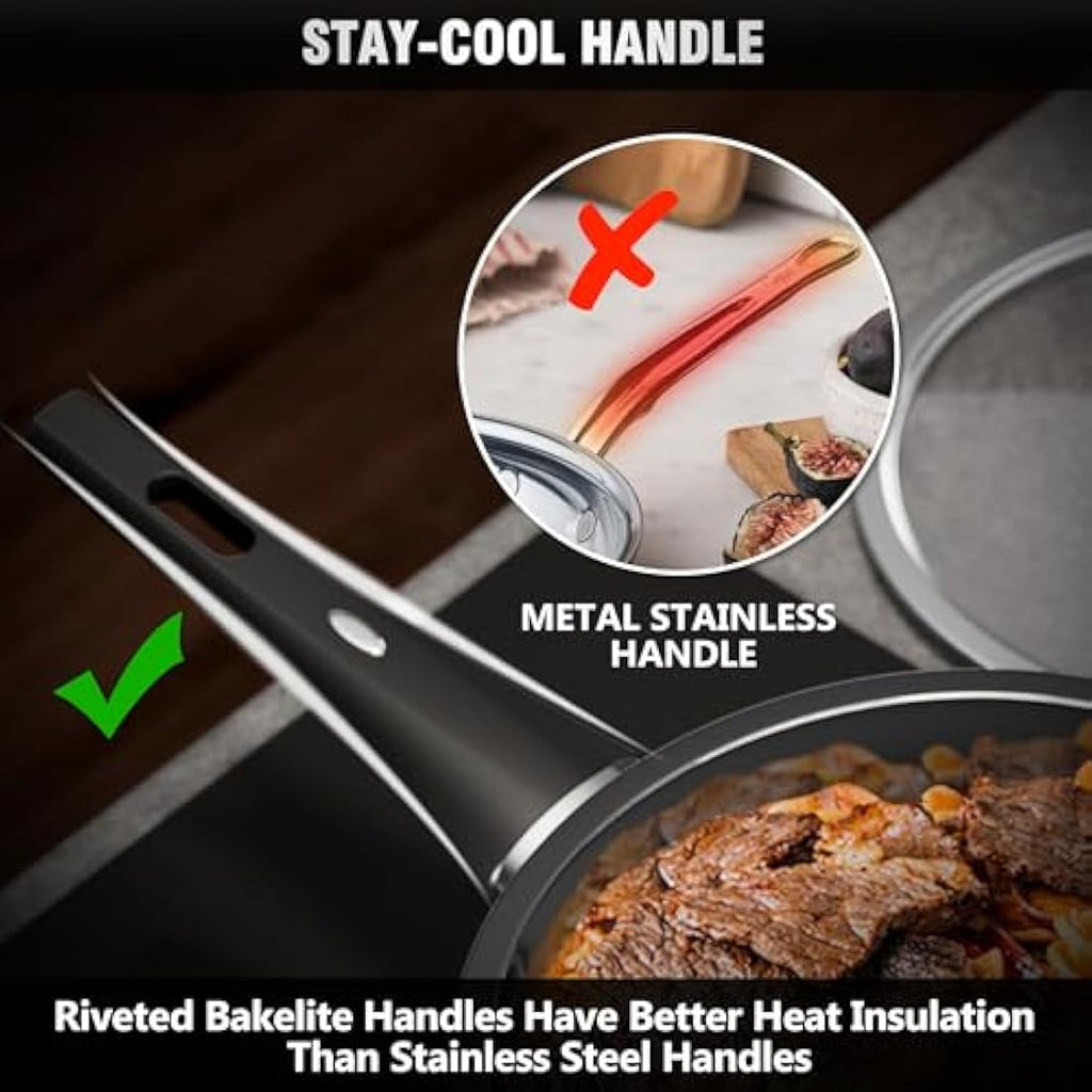 14-Piece Stainless Steel Cookware Set | Non-Toxic Induction Pots