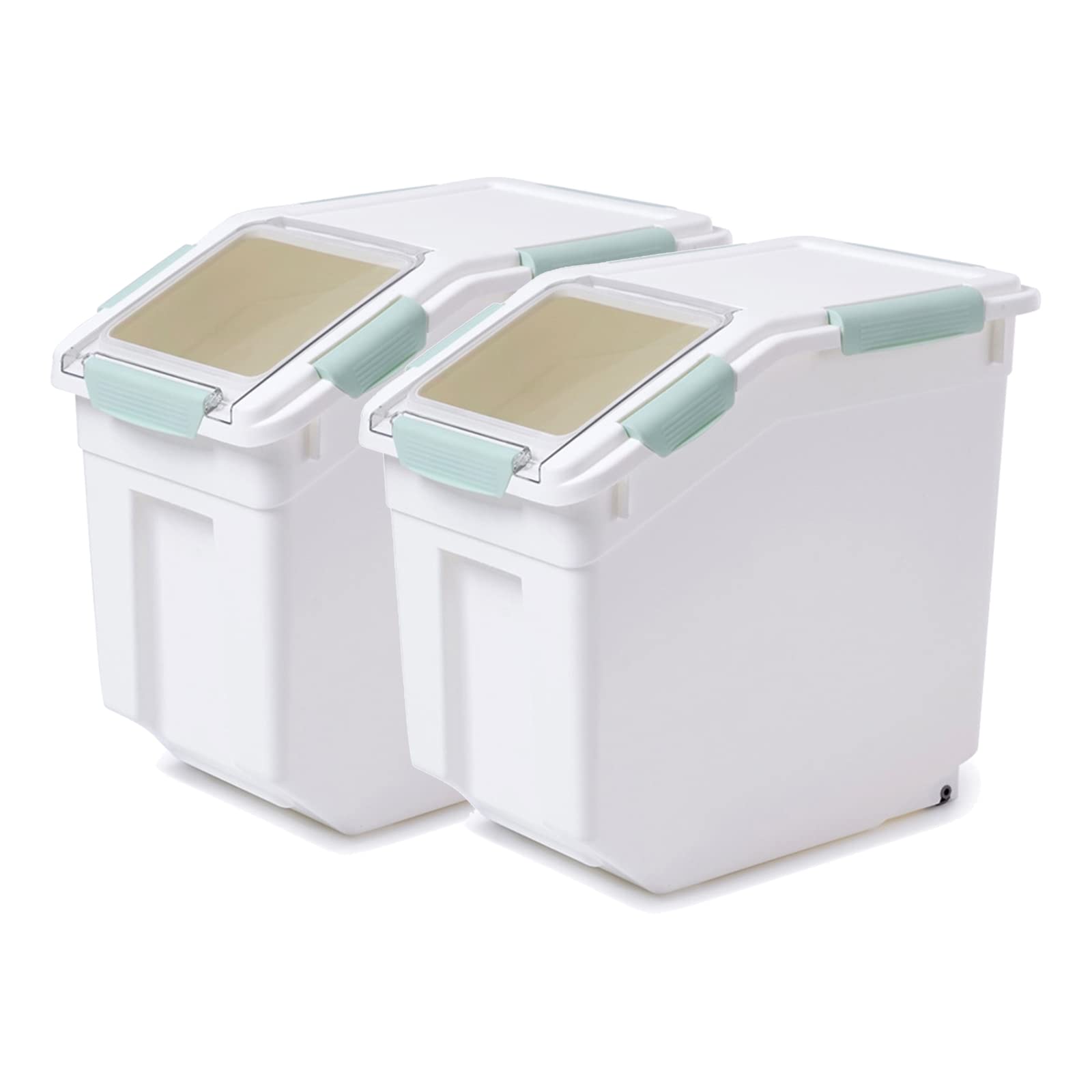 Toolzia 2-Pack Airtight Rice Dispenser 10kg – Large Grain Storage (Cyan)