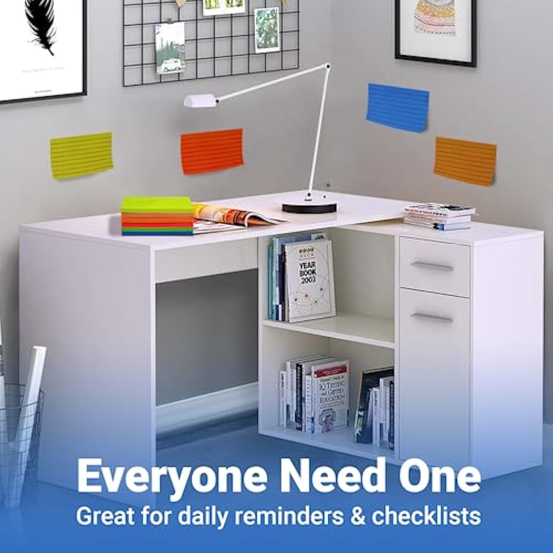 Jolof Store Lined Sticky Notes | 3x5 Large Ruled Neon Pads, 6 Colors