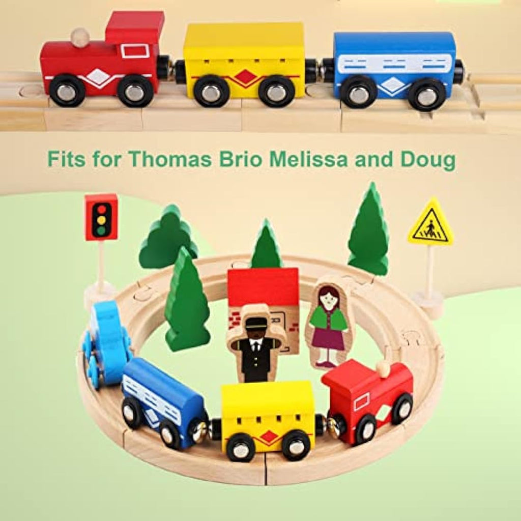 33-Piece Wooden Train Set – Magnetic Railway for Toddlers