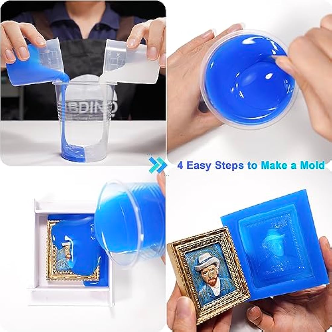 BBDINO Silicone Mould Making Kit | 30A Liquid Rubber Sapphire Blue 38.8oz