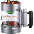BEAU JARDIN Charcoal Chimney Starter - Galvanized Steel BBQ Lighter