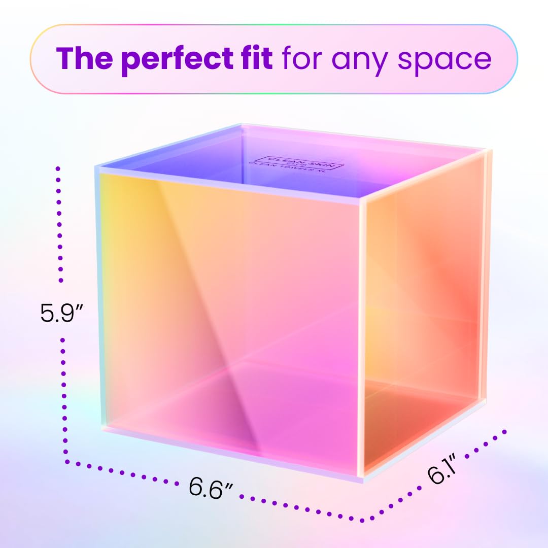CLEAN SKIN CLUB The Prism Box for Clean Towels XL, Vibrant Storage Solution for 50 Disposable Towels, Stylish and Functional Bathroom Accessory