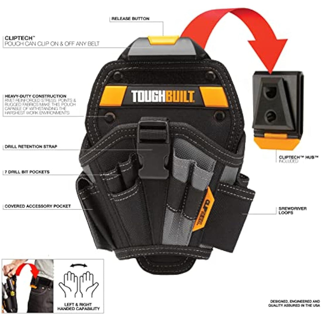 ToughBuilt Drill Holster – Heavy-Duty Tool Pouch with ClipTech Hub