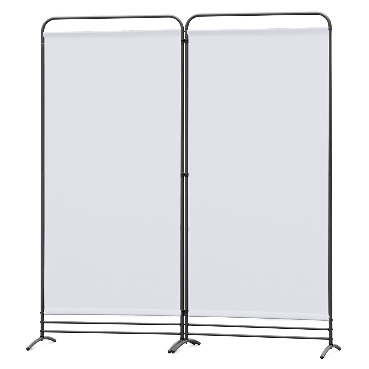 Angel Living 2 Panels Folding Room Divider, Privacy Screen Composed of Polyester Fabric and Sturdy Iron Frame - image 1