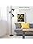 EDISHINE Industrial Floor Lamp – 3-Light Adjustable Standing Lamp, Black