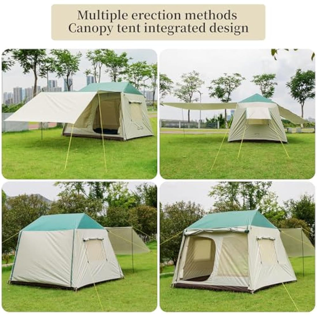 4-Person Waterproof Family Dome Tent with Sun Canopy