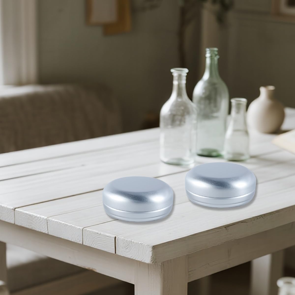 Enwye 4pcs Round Aluminum Soap Container Lightweight Travel Soap Dish with Drain for Bathroom & Portable Use - image 5