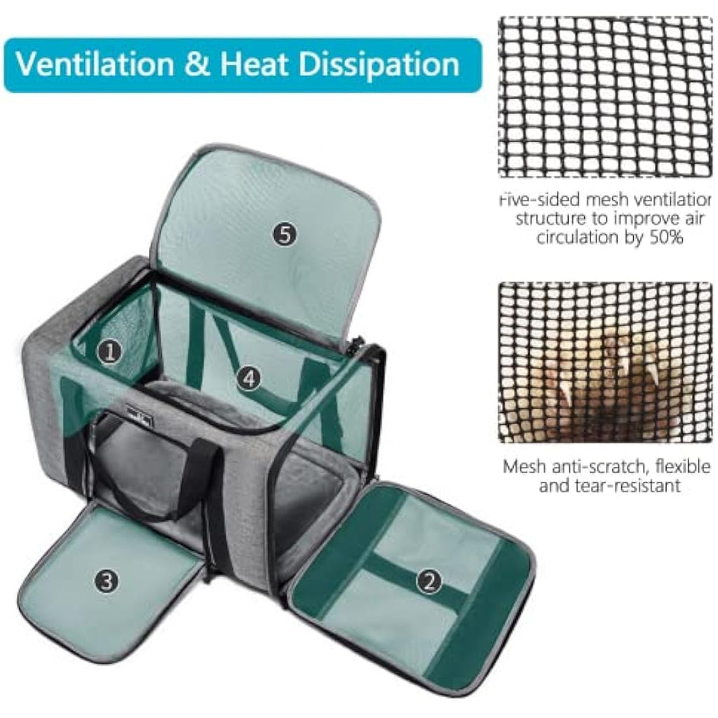Wakytu Soft-Sided Pet Carrier Bag – Foldable Travel Bag for Cats and Dogs