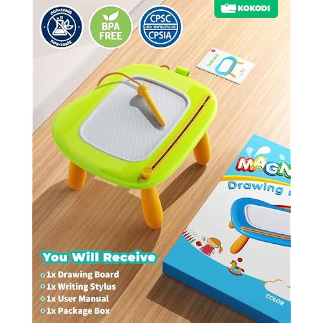 Kokodi Magnetic Drawing Board - Educational Writing Tablet for Toddlers