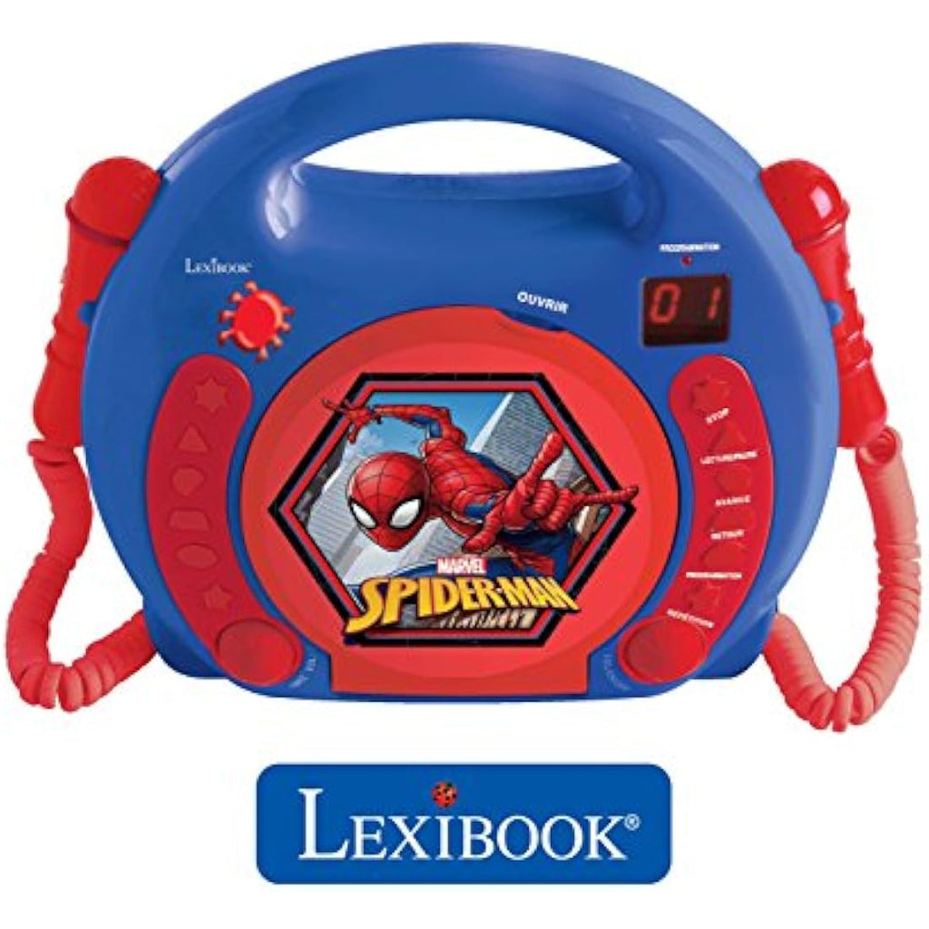Spider-Man Kids Portable CD Player with 2 Microphones | Lexibook RCDK100SP