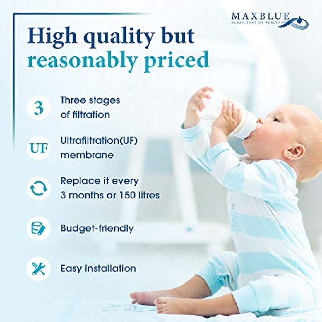Maxblue Water Filter for Tommee Tippee Perfect Prep Machine, 4 Pack