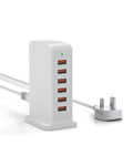 50W 6-Port USB Charging Station Tower for iPhone & Android