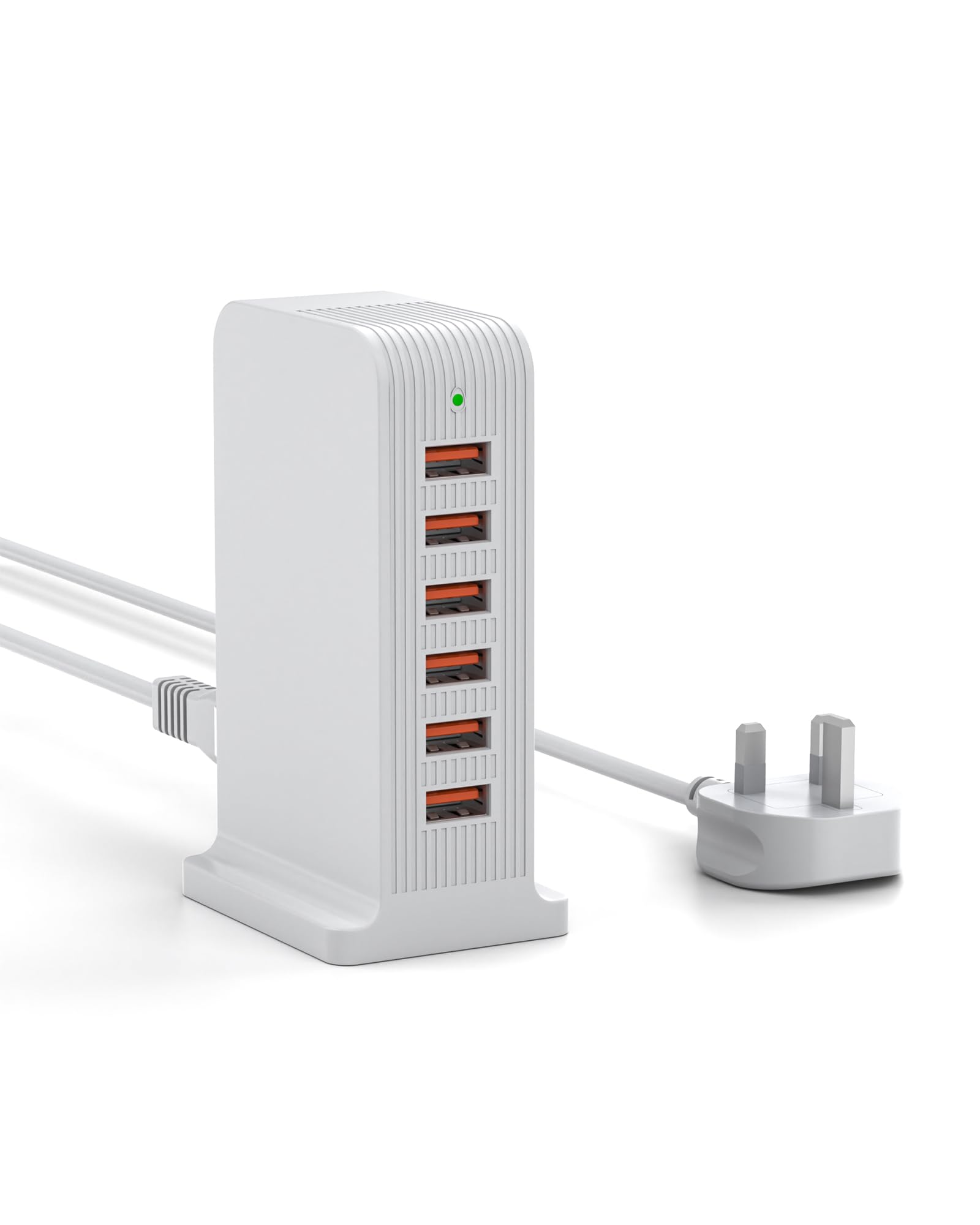 50W 6-Port USB Charging Station Tower for iPhone & Android