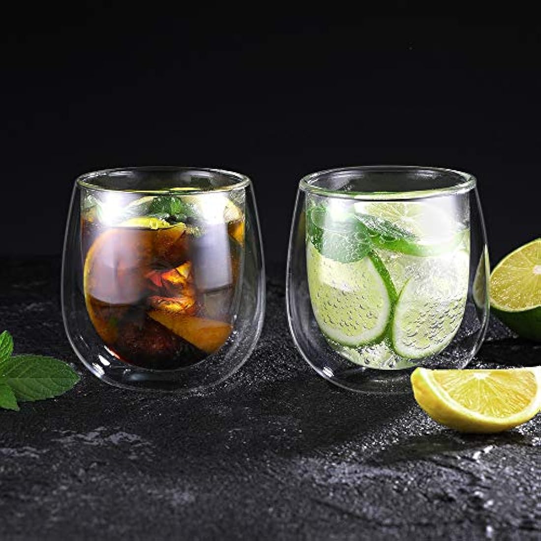 Glastal 6x250ml Double Walled Coffee Glasses | Borosilicate Glass Mugs