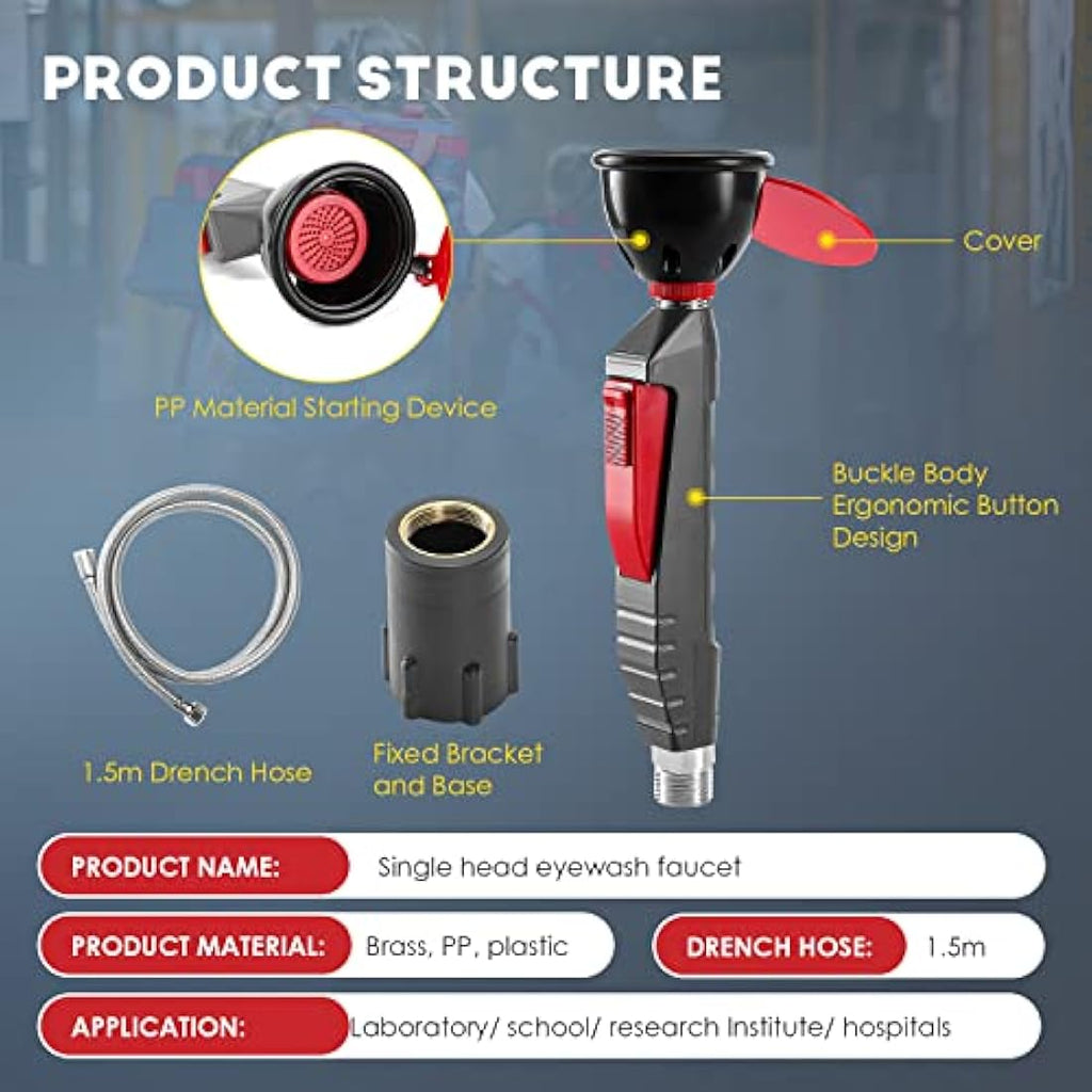 CGOLDENWALL Handheld Emergency Eyewash Station | Single Head Unit