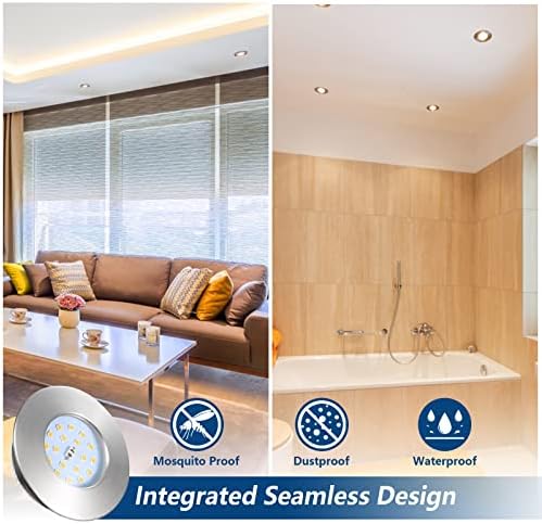 Allesgute 6-Pack 5W LED Downlights IP44 Ultra Slim Brushed Chrome