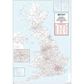 UK Postcode Area Wall Map |  Medium Laminated Map (AR4)