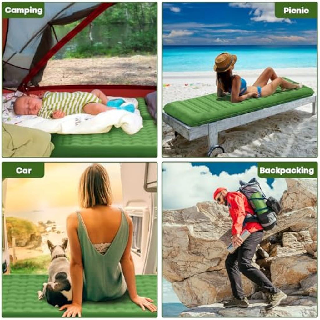 MAMBAKOTR Camping Sleeping Pad – Extra Thick Inflatable Mattress with Pump