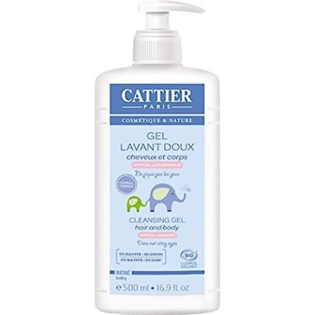 Cattier Baby Wash Gel Hair and Body – Almond & Calendula – 500ml Pack of 2