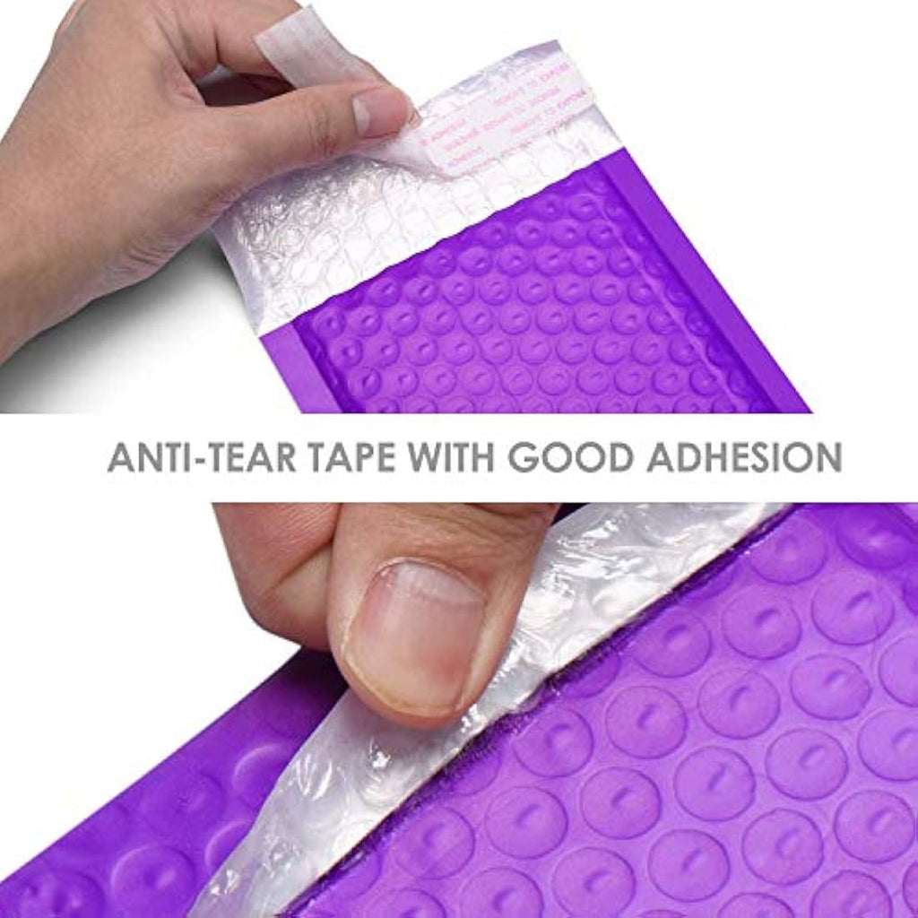 Switory Purple Poly Bubble Mailers | 4x7 Inch Padded Envelopes | 50 Pack