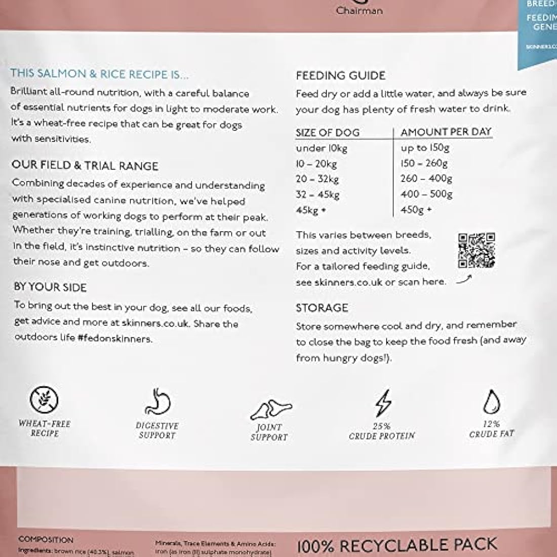 Skinner's Field & Trial Salmon & Rice Dry Working Dog Food - 15kg