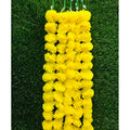 Jolof Store Artificial Marigold Garland - 5ft Yellow Floral Decor (5 Pack)