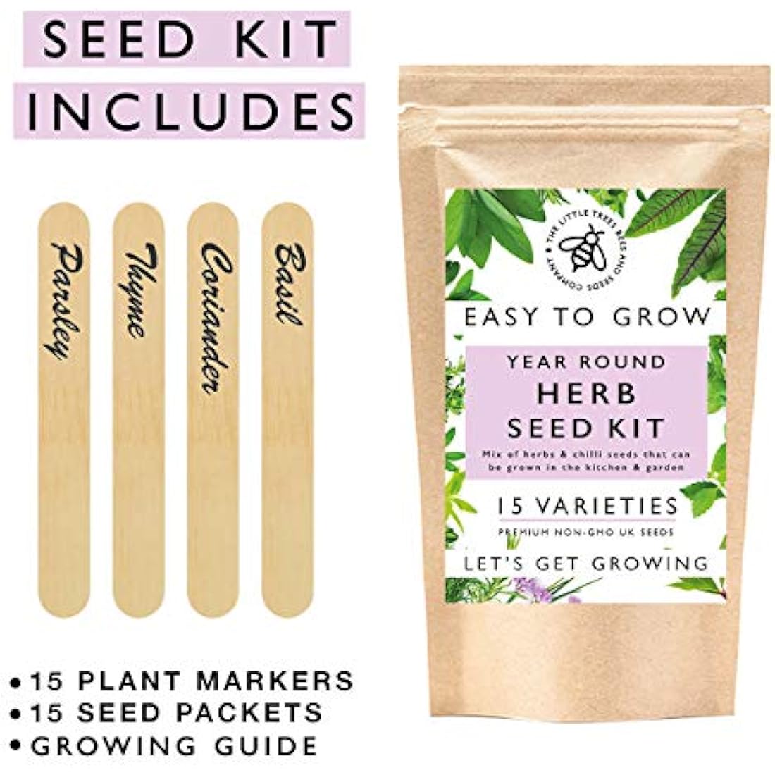 Jolof Store 15 Herb Seed Varieties Kit – Non-GMO Indoor & Outdoor Garden