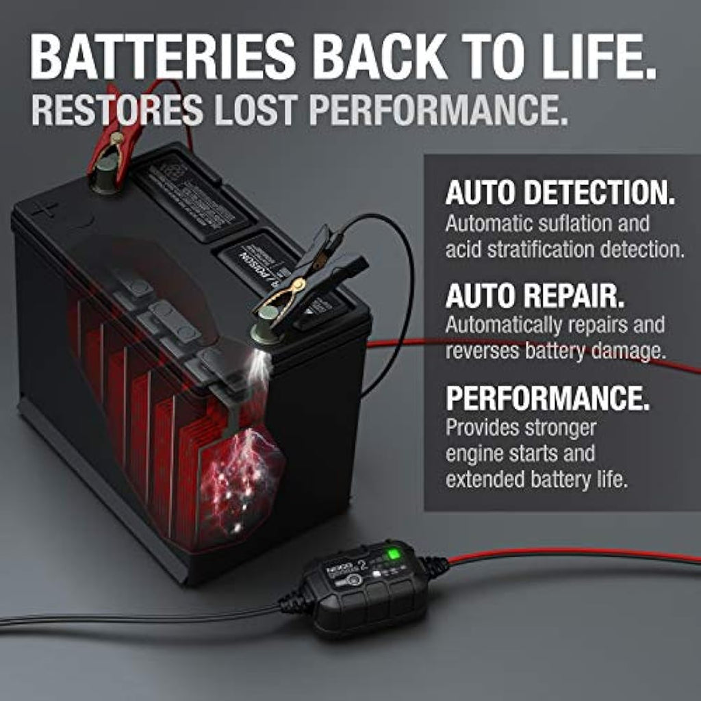 NOCO Genius2 2A Smart Battery Charger | 6V/12V Maintainer & Desulfator