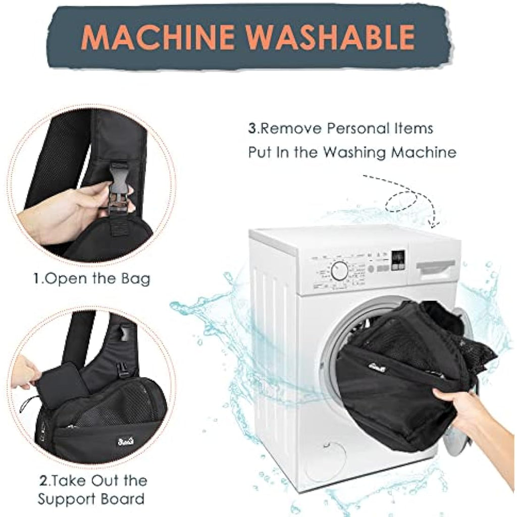 Eyein Pet Sling Carrier | Hands-Free Dog & Cat Bag with Hard Bottom Support
