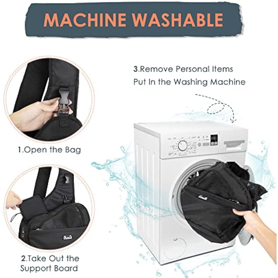 Eyein Pet Sling Carrier | Hands-Free Dog & Cat Bag with Hard Bottom Support