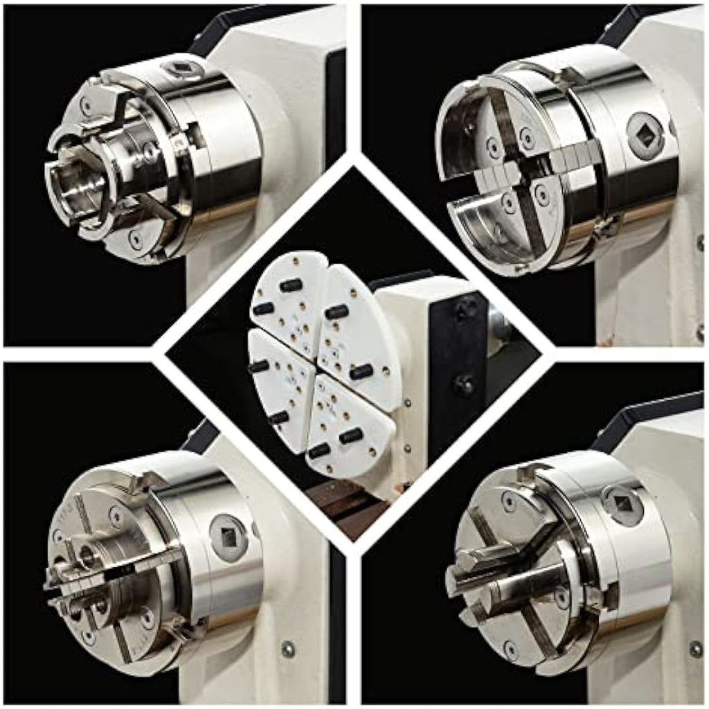 DEEFIINE 4 Inch Wood Lathe Chuck Set | 1" x 8 TPI Nickel Plated 5 Jaws