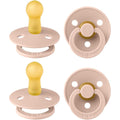 BIBS Colour Pacifier 4-Pack | Natural Rubber Latex Soothers | Blush