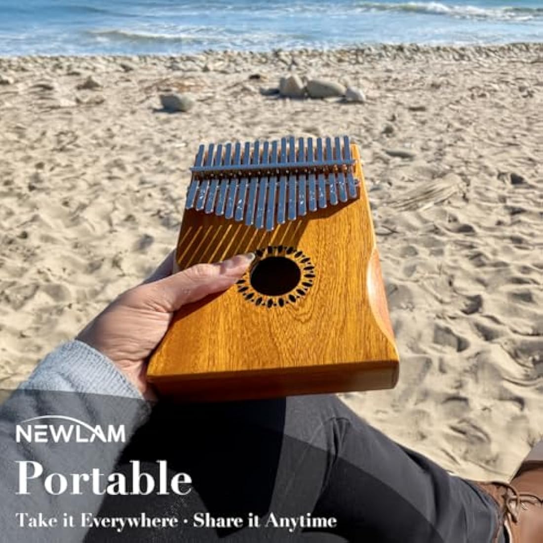 Newlam 17 Keys Kalimba Thumb Piano – Portable Wood Marimba for Beginners