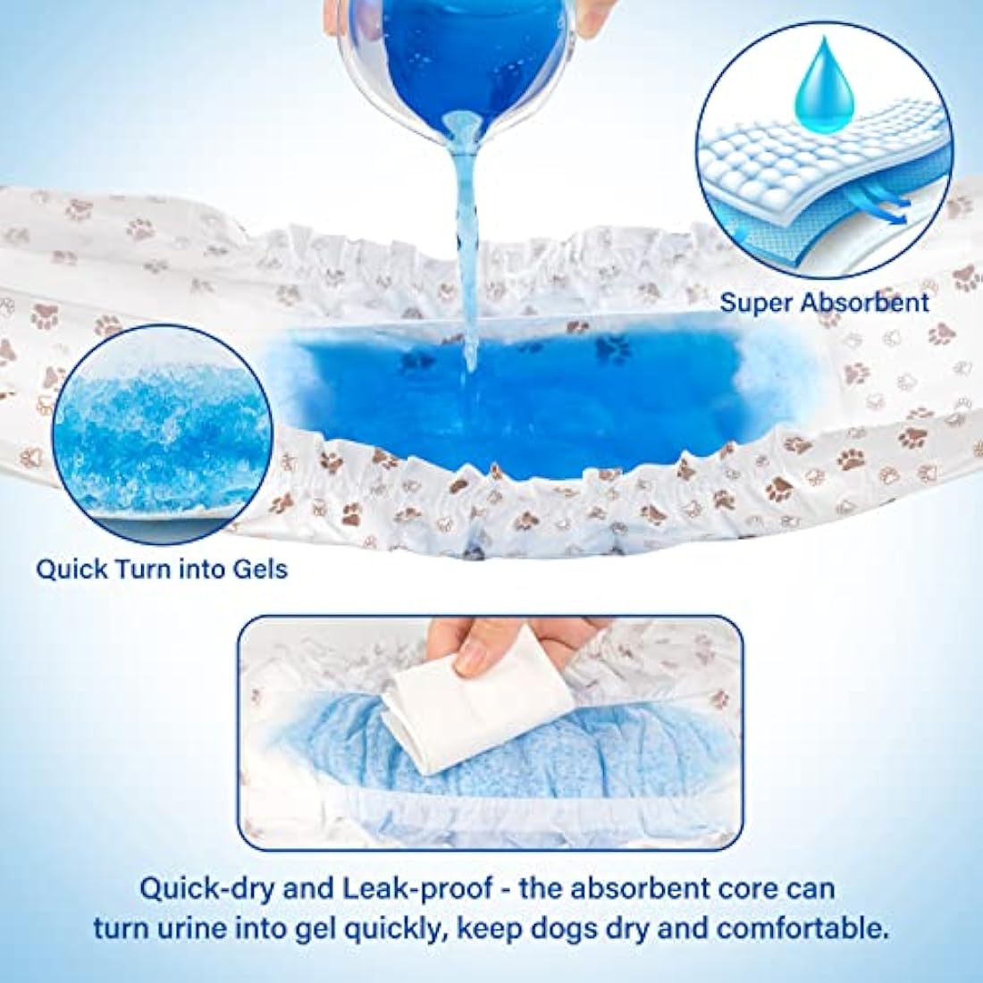 Pet Soft Disposable Male Dog Wraps | Absorbent Incontinence Nappies - M