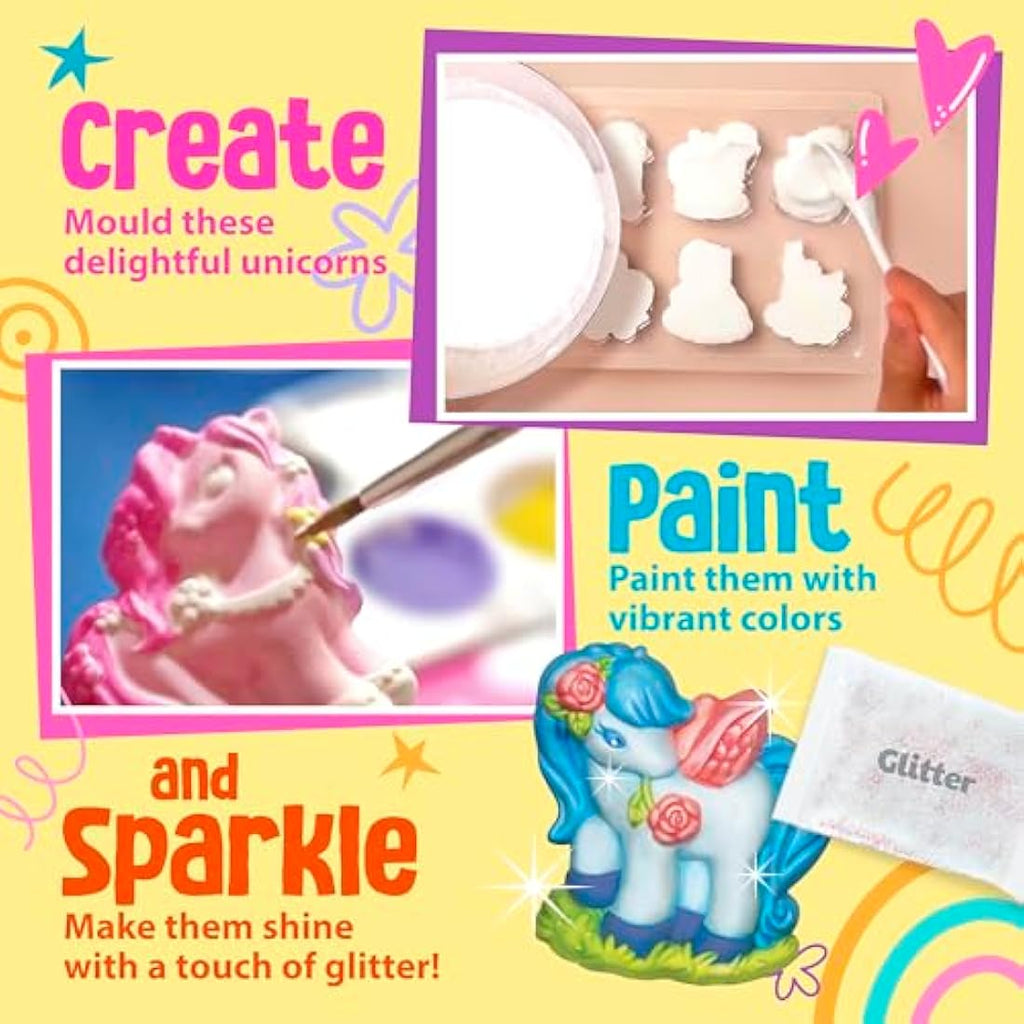 4M Mould and Paint Unicorns – Kids DIY Fridge Magnet and Badge Craft Kit