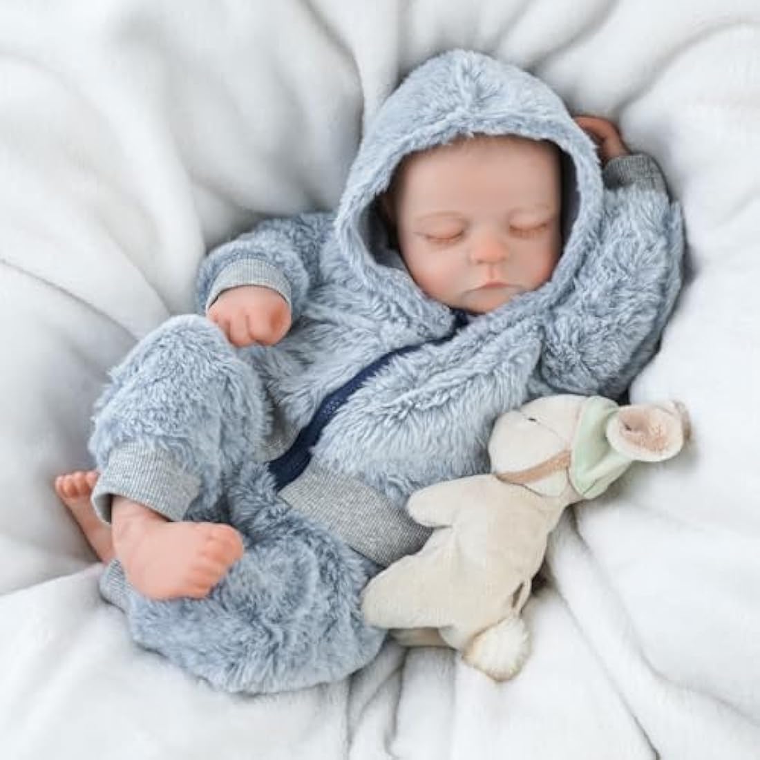 JIZHI 17 Inch Reborn Boy Doll – Lifelike Vinyl Newborn Baby Toy