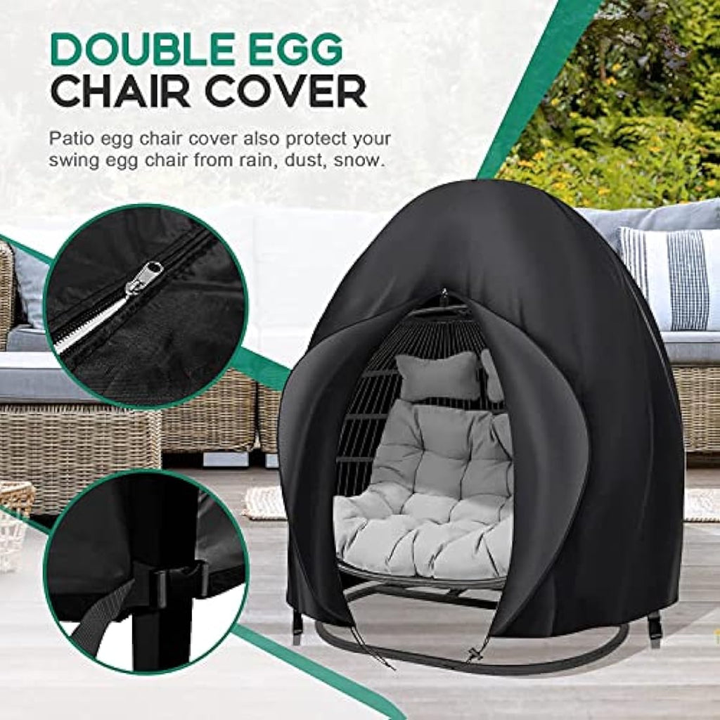 Double Egg Chair Cover | 420D Waterproof Oxford Fabric – 91x79"