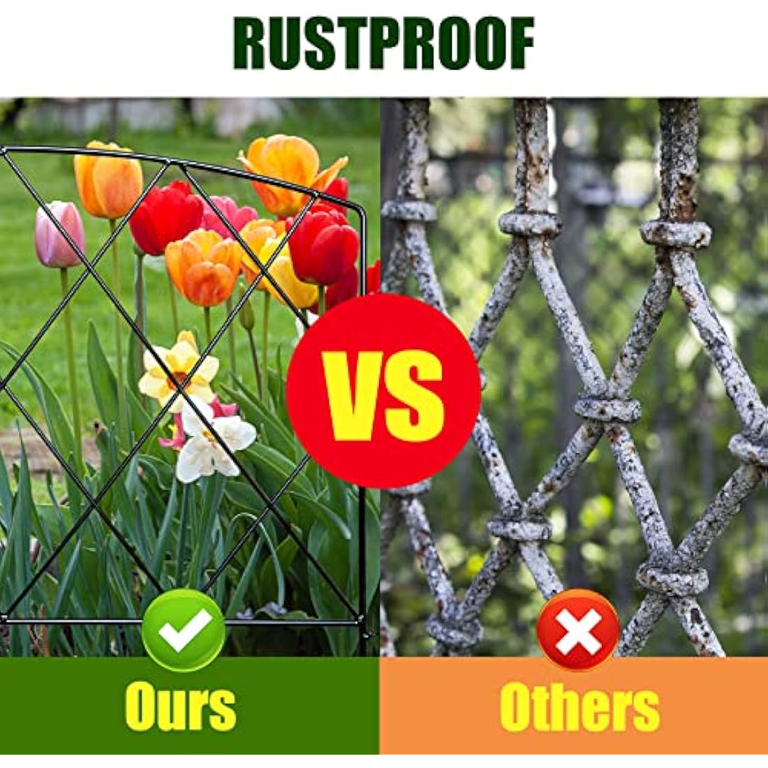 Thealyn Rustproof Metal Garden Fence | 3m No-Dig Animal Barrier & Edging
