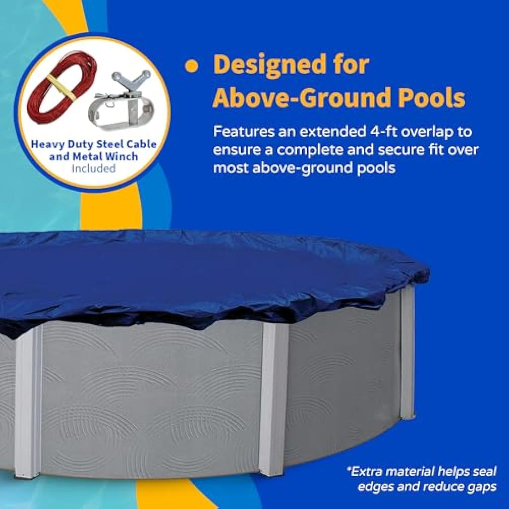 Blue Wave 12-ft x 20-ft Oval Above Ground Pool Winter Cover – 15-Year