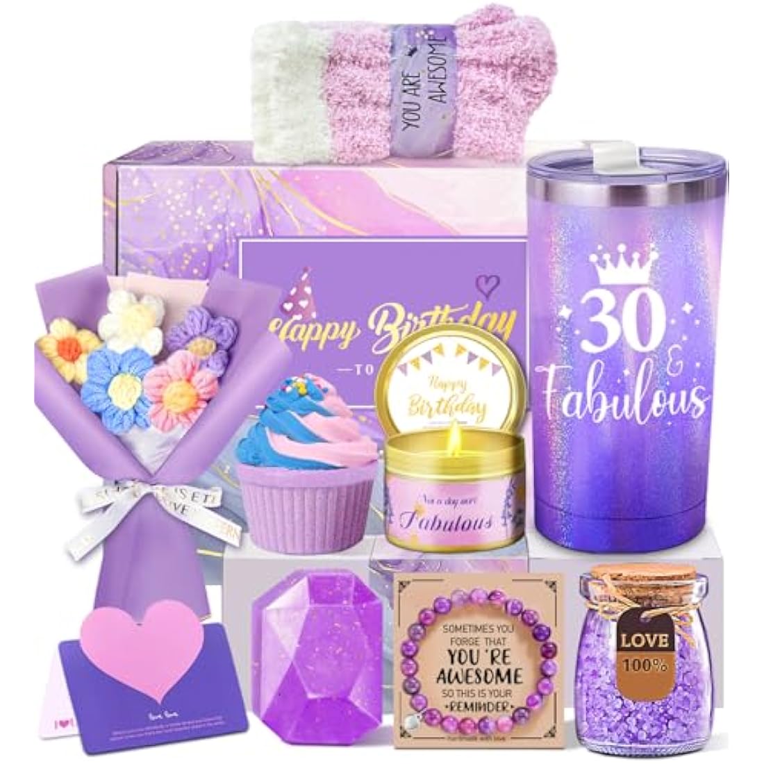 Jolof Store 30th Birthday Spa Gift Set for Women | 10-Piece Hamper