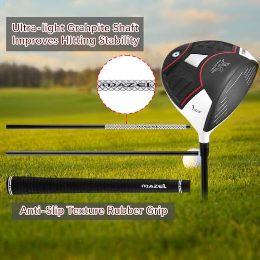 MAZEL Titanium Golf Driver for Men | 460CC High Launch Graphite Shaft