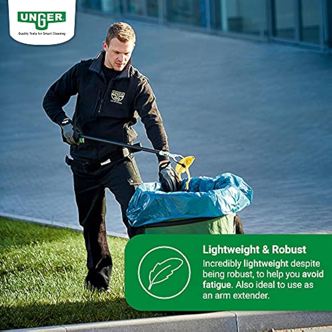 UNGER NiftyNabber Pro Heavy Duty Litter Picker – Steel Reacher Grabber