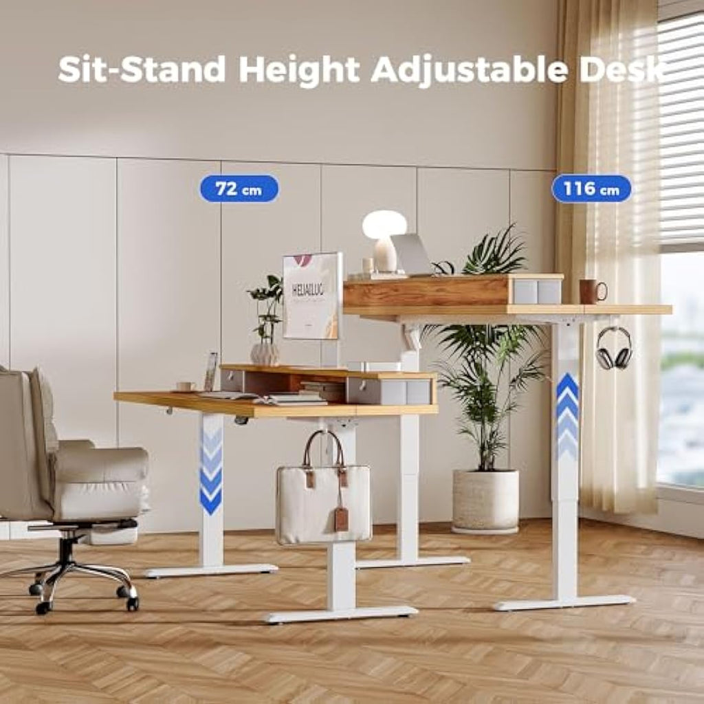 Agilestic Electric Standing Desk - 120x60cm Sit-Stand with 2 Drawers